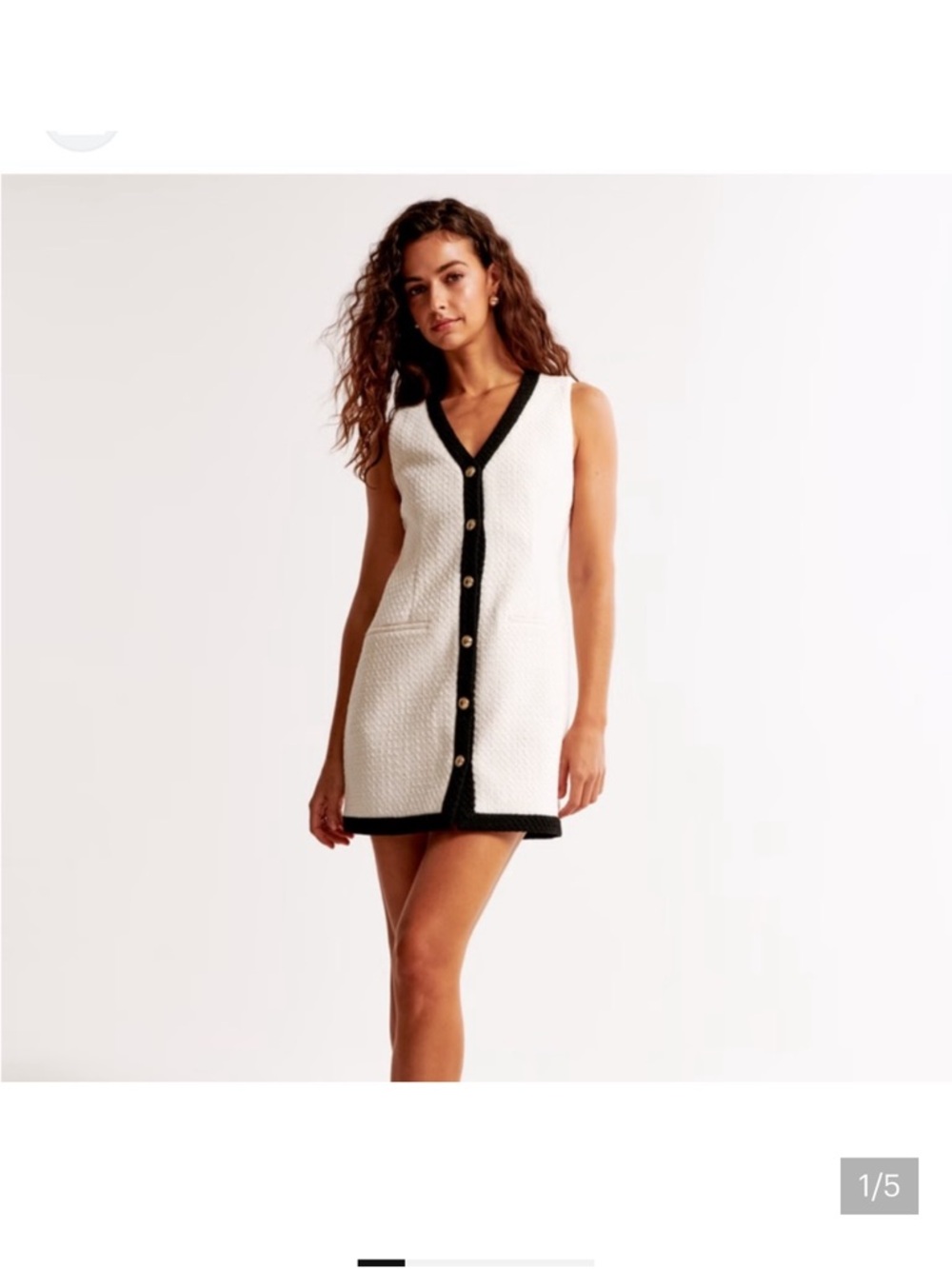 Abercrombie & Fitch White Mini Dress with Black Trim